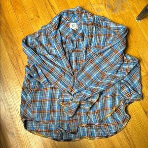 BDG Blue and Red Lightweight Shirt Jacket